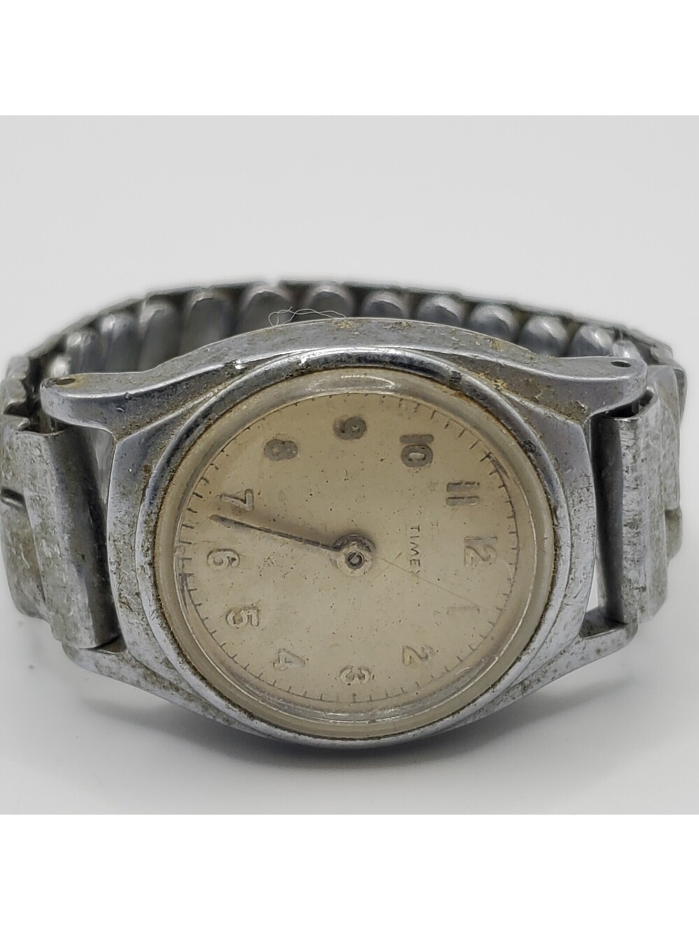 Vintage Timex Shock Resistant Watch Women Silver Tone For Parts Or Repair